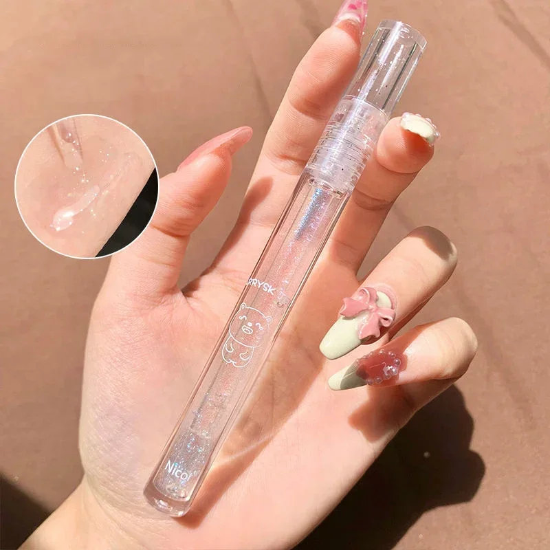 กันน้ํา Jelly Toot Oil Balm แต่งหน้าความงามแฟชั่น Clear Lip Gloss Pearly เย้ายวนเคลือบเงาติดทนนาน