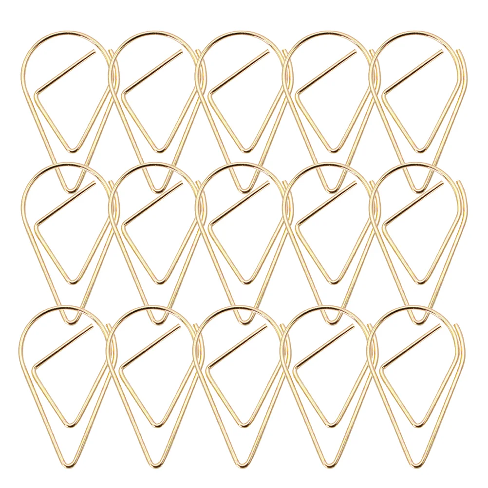 100 Pcs Paperclips Document Fixing Metal Marking Wedding Office File Golden Funny