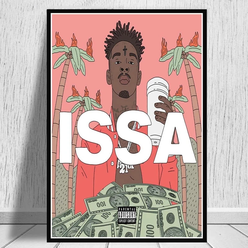 Canvas Painting 21 Savage Rap Music Album Star Hip Hop Rapper I am Issa Poster Prints Art Wall Pictures Home Decor картины