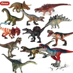 Oenux Prehistoric Jurassic Dinosaur T-Rex Apatosaurus Triceratops Model Action Figures Big Size Creative Home Decoration Kid Toy