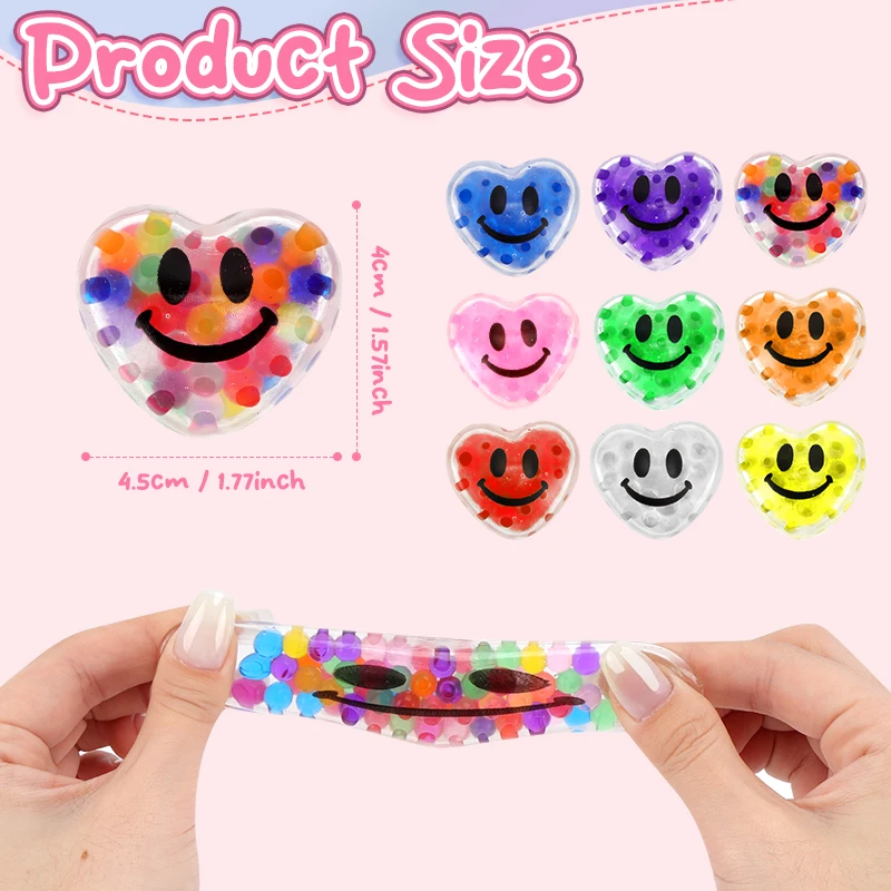 12~48 Pack Valentine's Day Heart Stress Balls Squishy Squeeze Toys Great for Kids Adults Party Favors Gifts Classroom Prizes