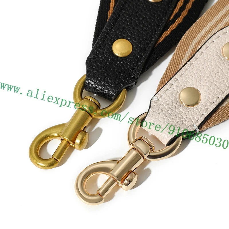 45mm Striped Fabric Adjustable Bag Strap Shoulder Carry Belt For Handbag Duffle Purse Unisex Black Beige