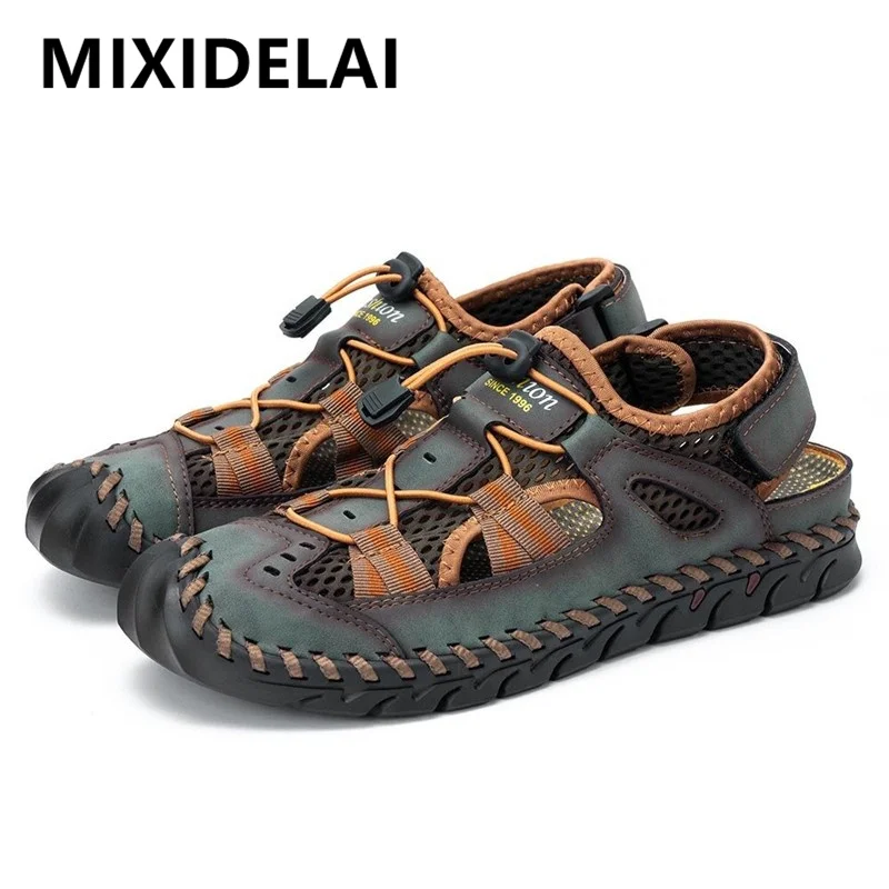 Hot Summer Men's Sandals Outdoor Mesh Sandals Soft Clogs Men Sandals Slides Handmade Dropship Sandals Roman Outdoor Slippers