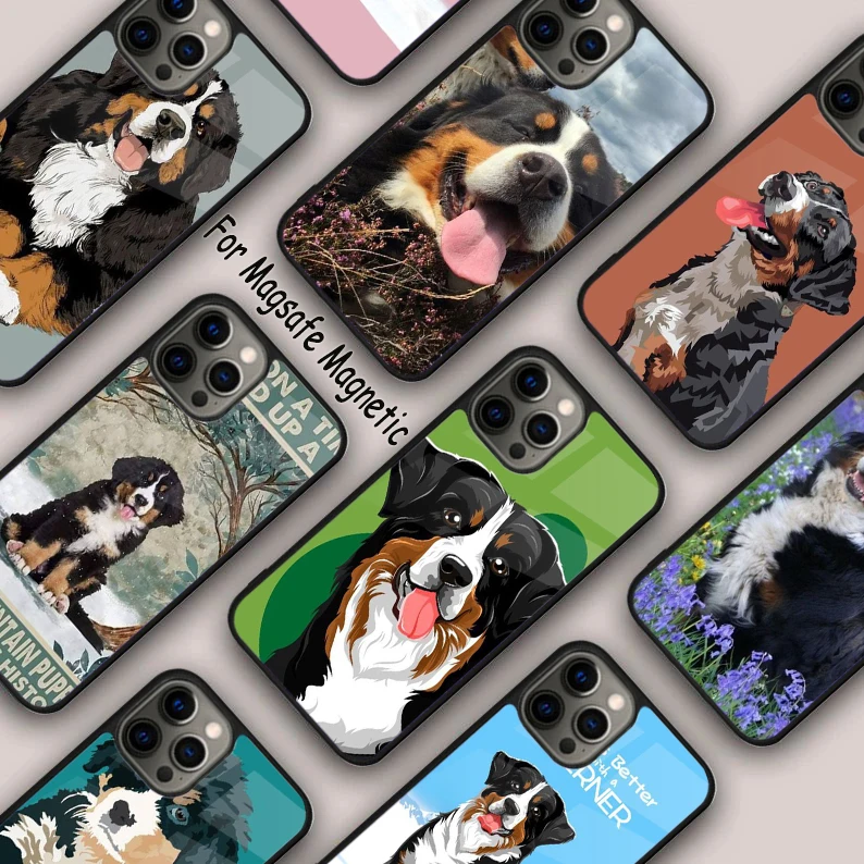 

BERNESE MOUNTAIN PUPPY DOG Magnetic Phone Case For APPLE iPhone 17 Air 16 14 13 12 Pro Max 15 Plus Wireless Charge MagSafe Cover