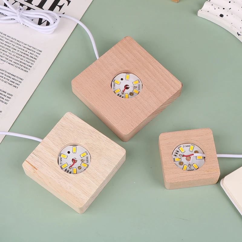 5/6/7/8/9/10 سنتيمتر Led مصباح الخشب الصلب مربع ليلة ضوء Usb مصابيح حامل أضواء ذاتية الصنع حامل سطح المكتب الحلي مصباح للزينة