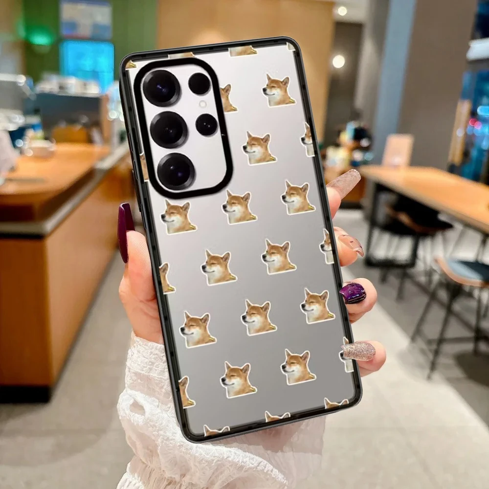 Creative Sausage Dog Acrylic Black Border Case for Samsung Galaxy S26 S25 S24 S23 Ultra S26U S24+ S25+ S26 Plus Protective Case