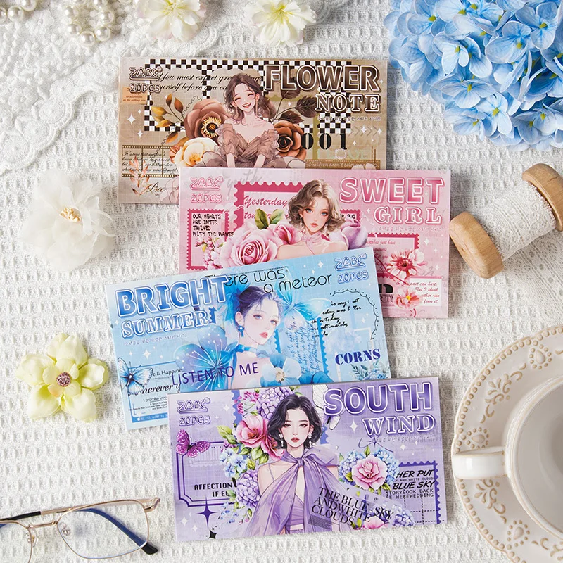 

20pcs Cute Girl PET Sticker Book, Kawaii Journal Decorations, Adorable Scrapbooking Supplies