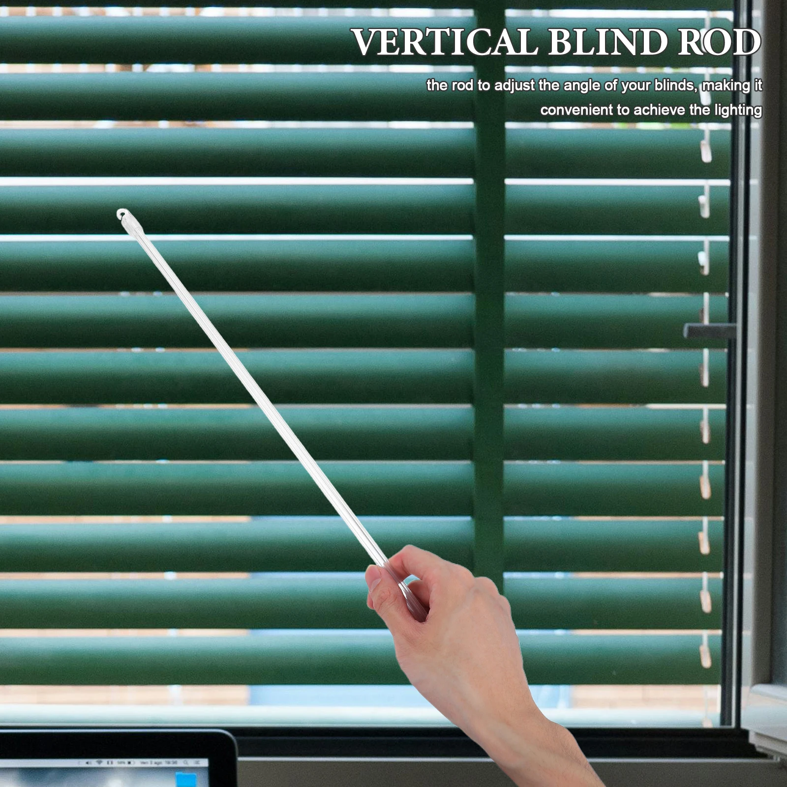 

2Pcs Transparent Clear Vertical Blind Replacement Rod Hook Easy Operate Drapery Wand Tilt Rod Blind Opener Light Control