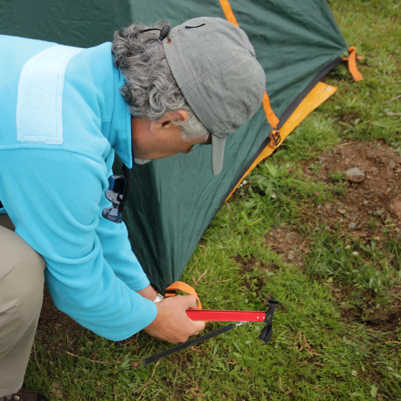 مطرقة مطرقة للتخييم من الفولاذ لأوتاد الخيمة، مطرقة تخييم متينة ومسطحة، مطرقة خارجية #5