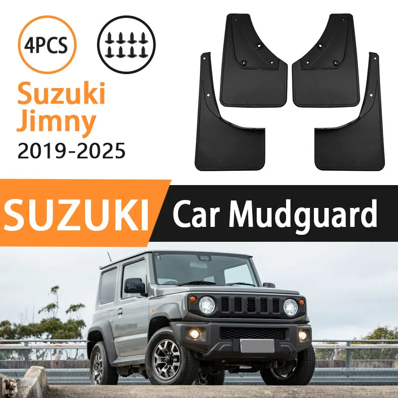 

4PCS Mudflaps For Suzuki Jimny JB64W JB74W 2019-2025 2020 2021 Mudguard Splash Guard Anti-splash Car Accessories Wheels Parts