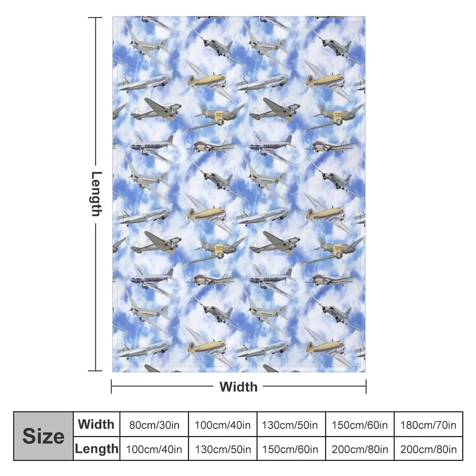 Douglas DC-3 Dakota the flying Legends Throw Blanket Cute Plaid Furry Luxury Flannel Fabric Blankets