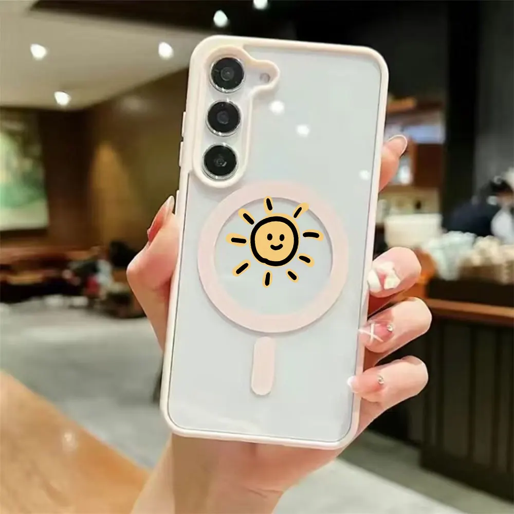 Pretty Lovely Cartoon Magnetic Wireless Charging Phone Case For Samsung Galaxy S26 S25 S24 S23 S22 Ultra Plus FE Anti-Drop Cover - view 4