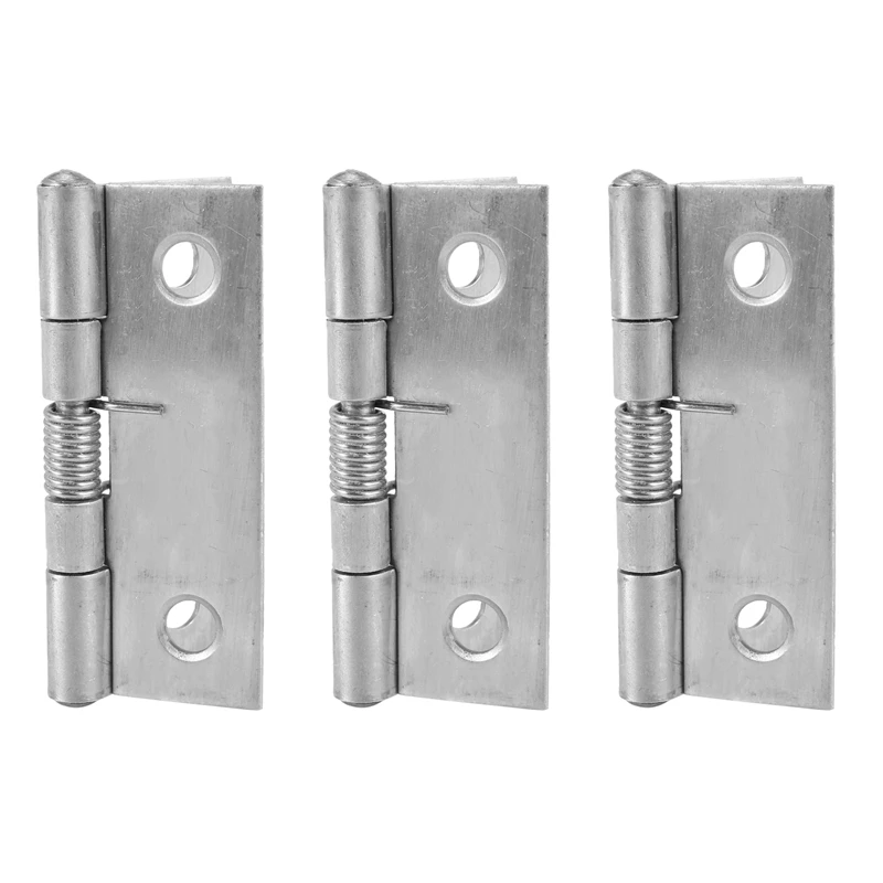 3X 2 Inch Long Stainless Steel Self-Closing Corner Spring Draw Door Hinge