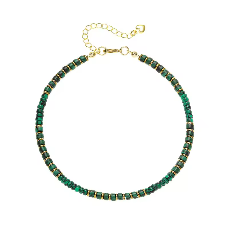 bracelet cheville, pierres naturelles, fait main, plage été, boho, perles turquoise,