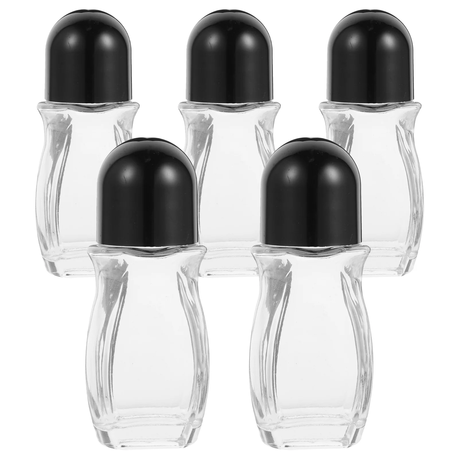 5 szt. Butelek roll-on 50 ml na olejki eteryczne, przenośne, wytrzymałe, wielokrotnego użytku, szczelne, białe szkło, idealne do podróży i przechowywania w domu.