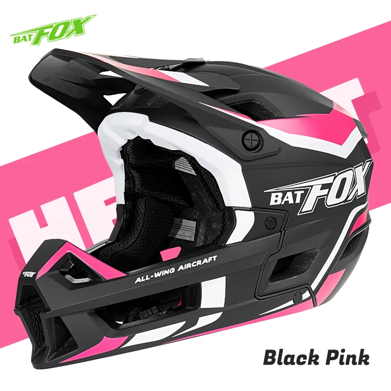 

BATFOX Full Face Adult Dirt Adventure Mountain Cycling Helmet Light Bike BMX Extreme BMX MX Downhill Off-Road Racing Helmet