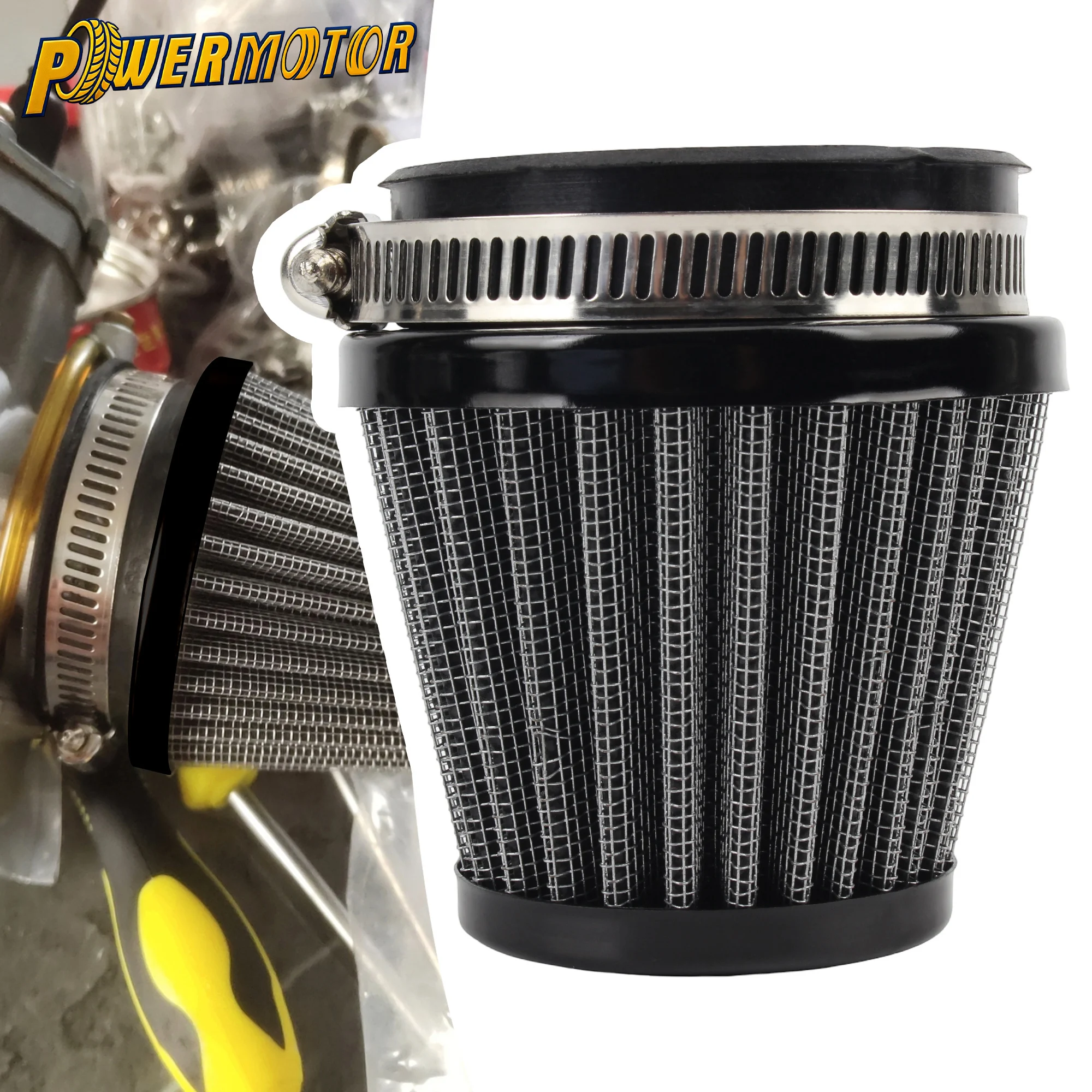 

54mm Motorcycle Air Filter Cleaner Induction Kit Mushroom Head Filters Universal Spare Parts For ATV Dirt Bike Scooter Moped