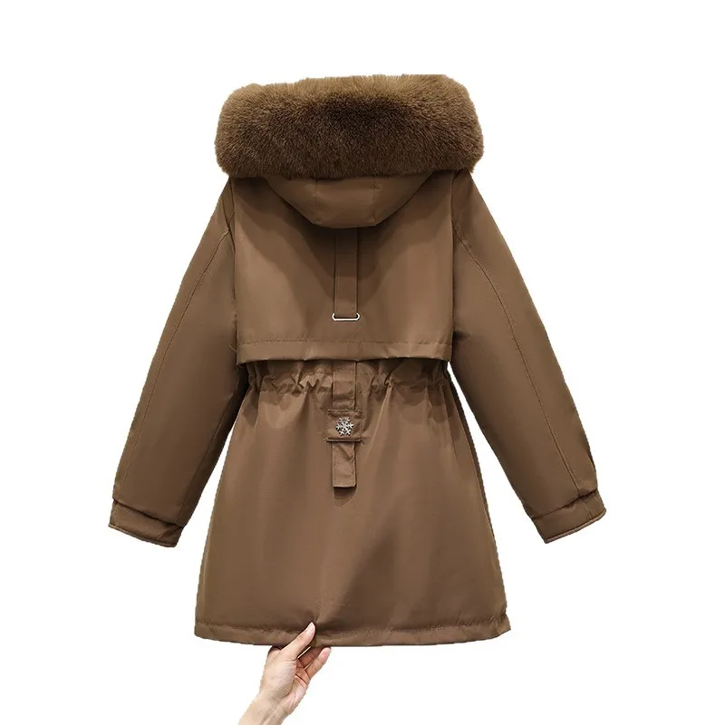 [Klaar voorraad] Hoge kwaliteit dames winter dikke warme katoenen jas dames parka snoek katoenen jas fleece verdikte warme parka