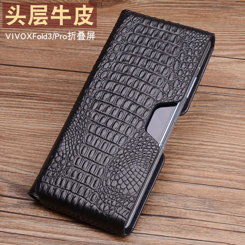 

Wobiloo Genuine Leather Case For Vivo X Fold3 Pro Top Layer Cow Phone Cover Pouch Bag For Vivo X Fold 3 Fundas Skin Coque Capa