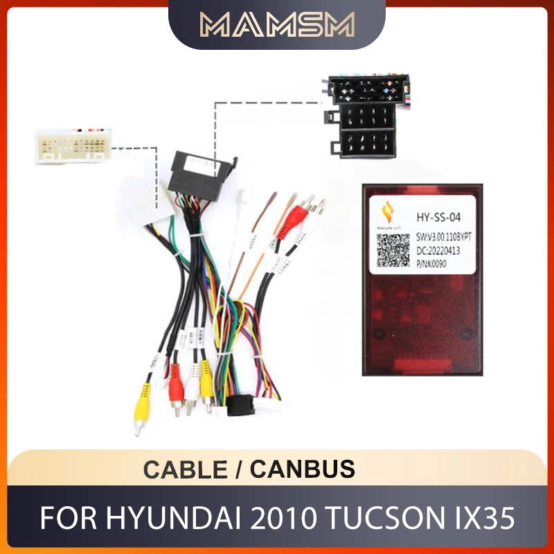 MAMSM  16PIN Car Audio Adapter DVD Canbus box  For HYUNDAI 2010 TUCSON IX35 Wiring Harness  Power Cable