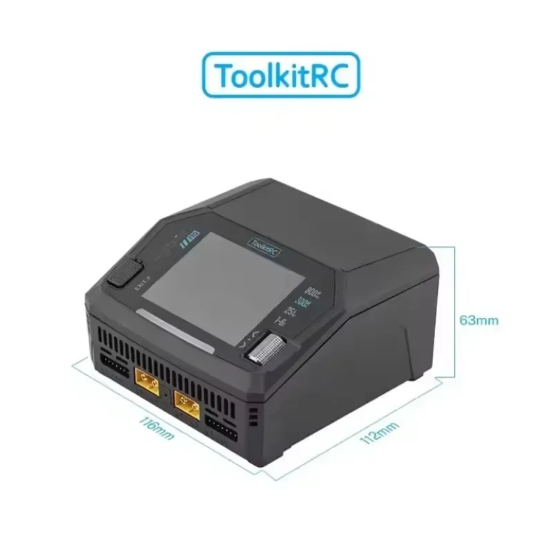 ToolkitRC M6DAC V2 Pro 1600W Dual-Channel RC Charger - AC200W/DC300W×2 28A, 65W PD Type-C, 1-6S LiPo/LiHV Charge&Discharge