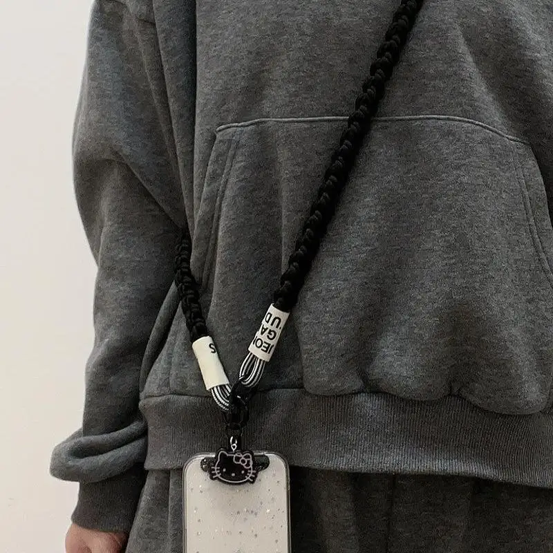 1 ชิ้น KT Cat จี้สร้อยคอสําหรับโทรศัพท์มือถือพลาสติก Patch Crossbody คอคลิป Snap แขวนเชือก