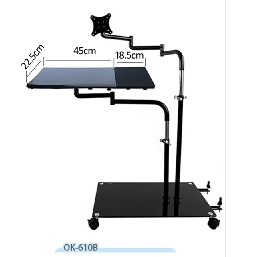 OK611 Bedside Moving Laptop Stand Adjustable Sofa Computer Monitor Holder Mount Keyboard Holder Rotating Laptop Table Lapdesks O
