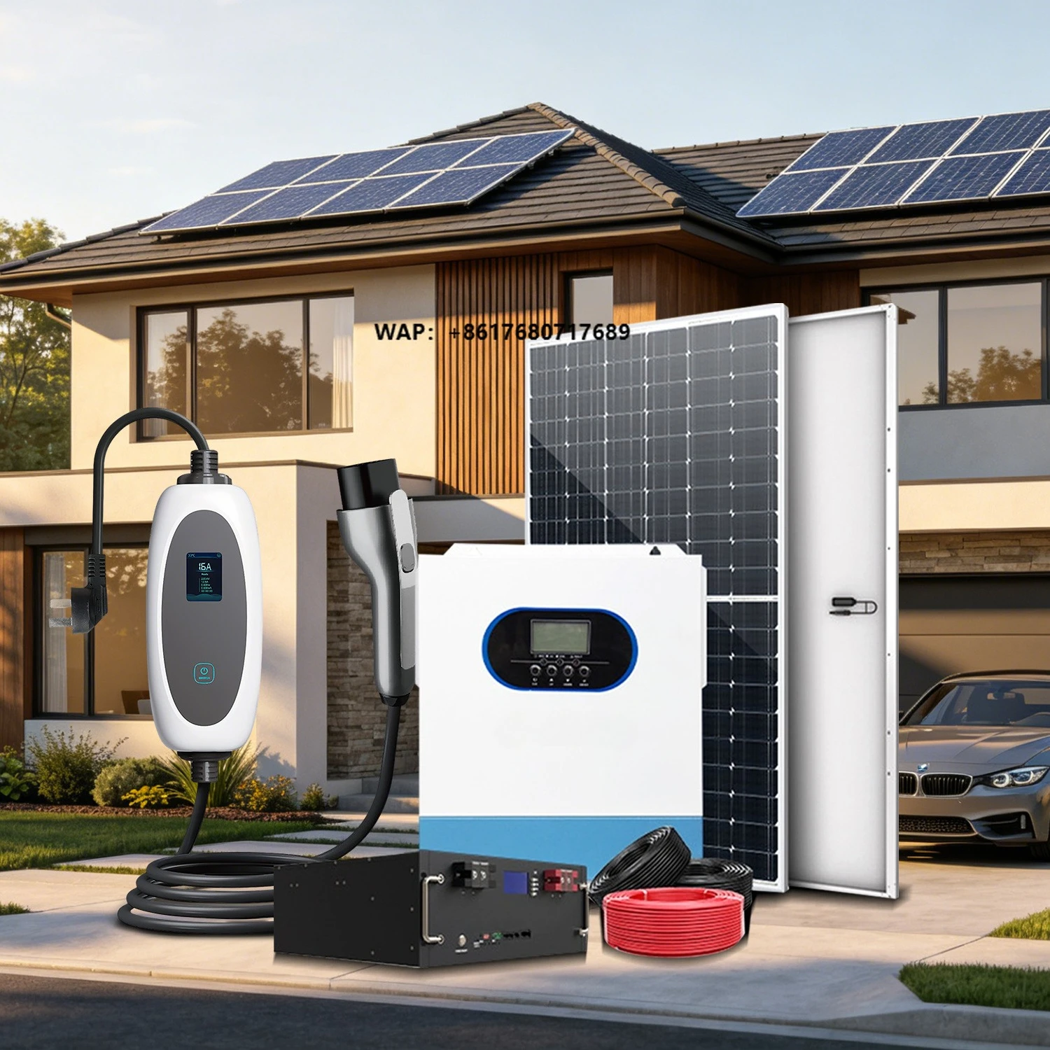 

Solar Battery Storage EV Charging Station 8kW Solar Powered OEM Factory Direct Wall-mounted EV Charger Controller