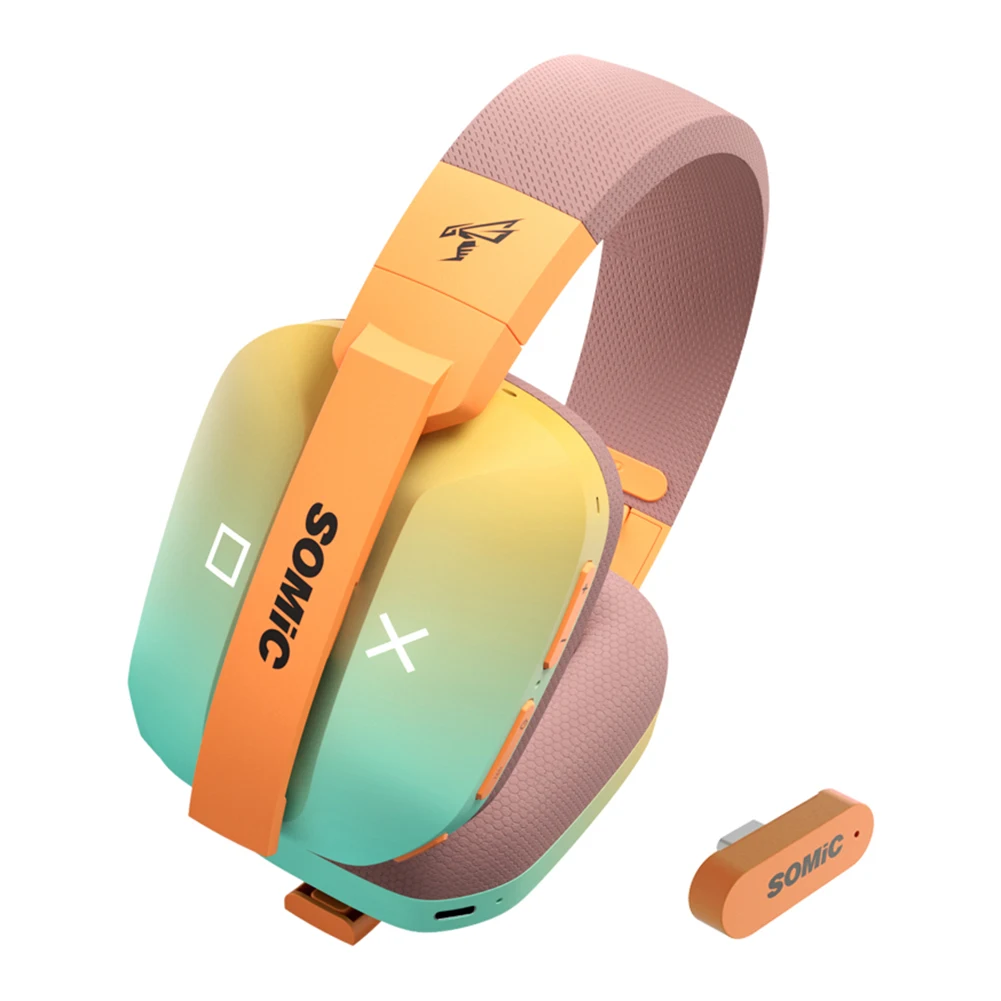 SOMIC G810 Wireless Headphones Over Ear Bass 3 Modes Connection Bluetooth/3.5mm/2.4G Gaming Earphones with Microphone