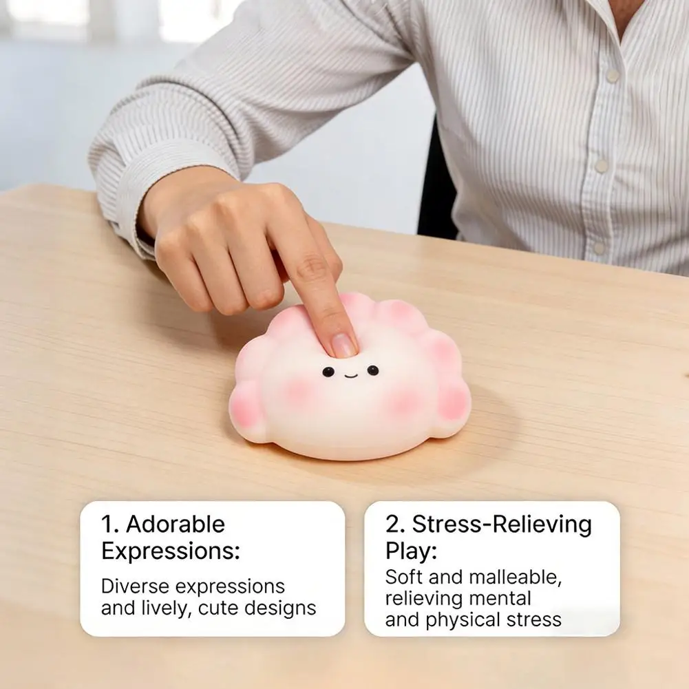 Niedliche Dumpling-Squishies, langsam aufsteigendes Fidget-Sensorikspielzeug, Kawaii Dampfbrötchen, Stressabbau-Quetschspielzeug für Kinder und Erwachsene, Geschenk – Detail 16