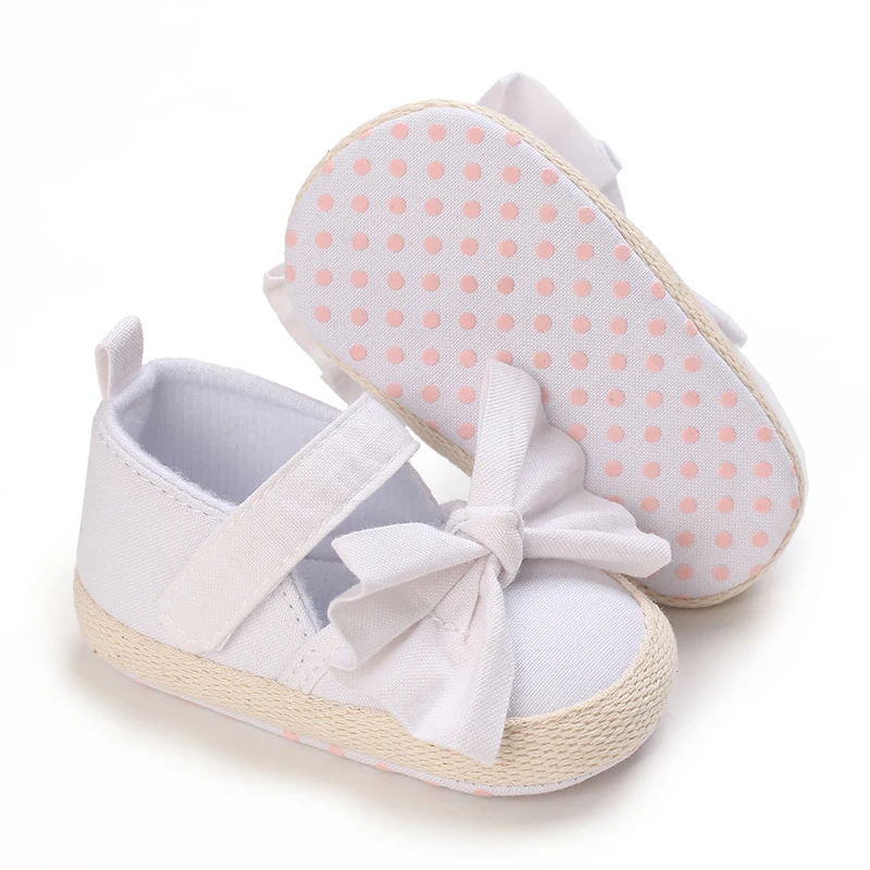 Schattige Nieuwe Baby Meisjes Schoenen 0-18M Baby Zachte Zool Babyschoenen Katoenen Strik Prinses Schoenen Eerste Wandelschoenen Baby Schoenen