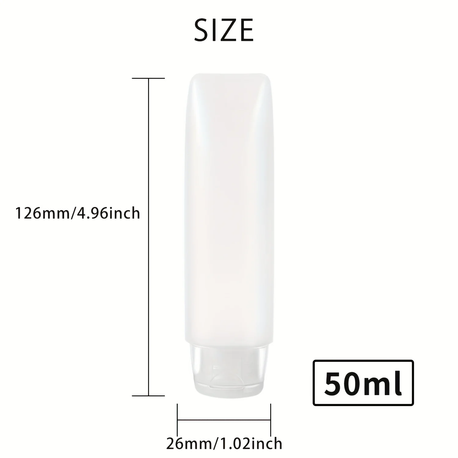10 szt. 30/50ml Puste, wielokrotnego użytku, plastikowe, miękkie tubki podróżne z dozownikiem, przezroczyste pojemniki kosmetyczne z zakrętką. — zdjęcie 3