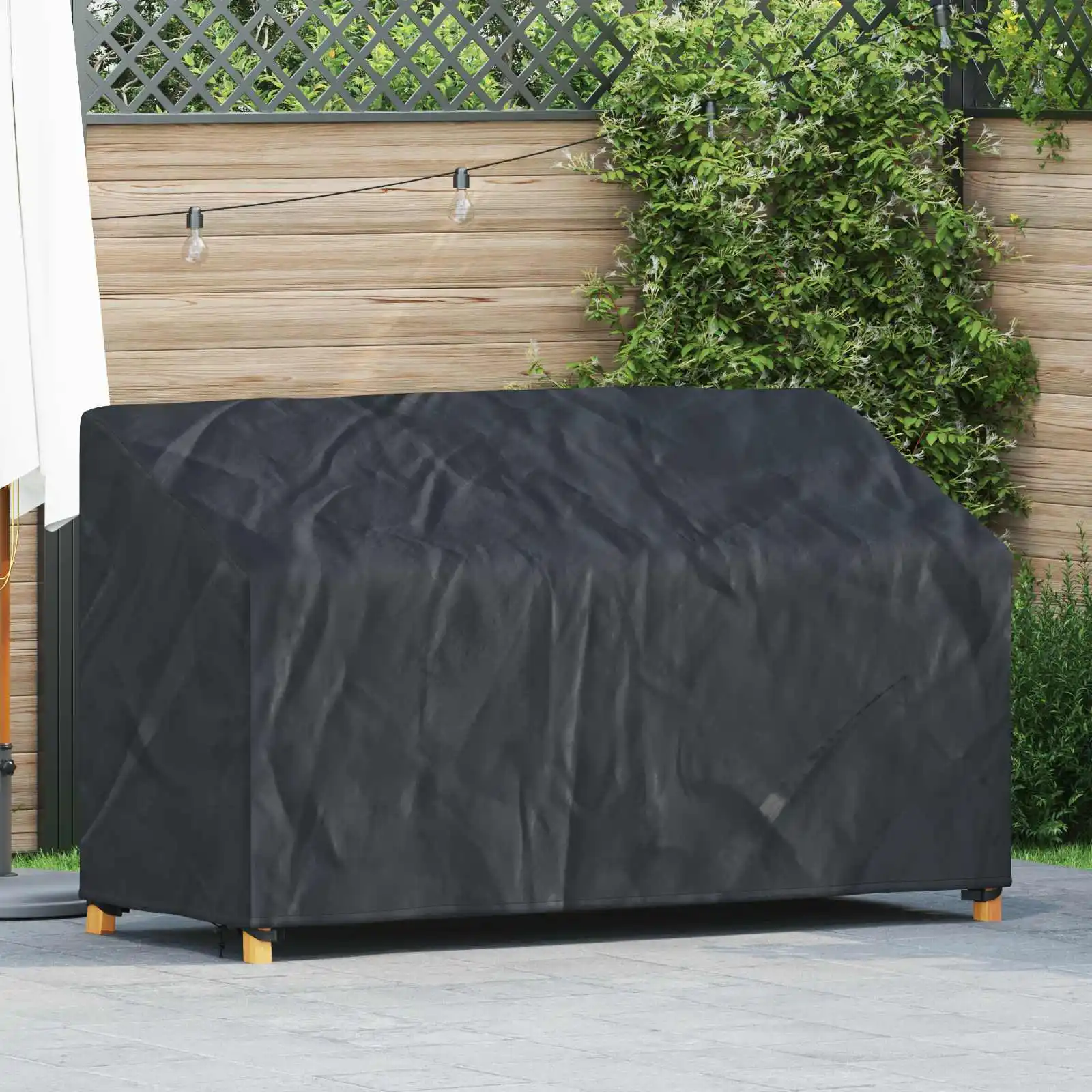 Housse de protection pour banc de jardin 165 x 70 x 65/94 cm, tissu Oxford 420D, imperméable, résistant aux intempéries, aux UV et à la poussière, pour meubles de jardin.