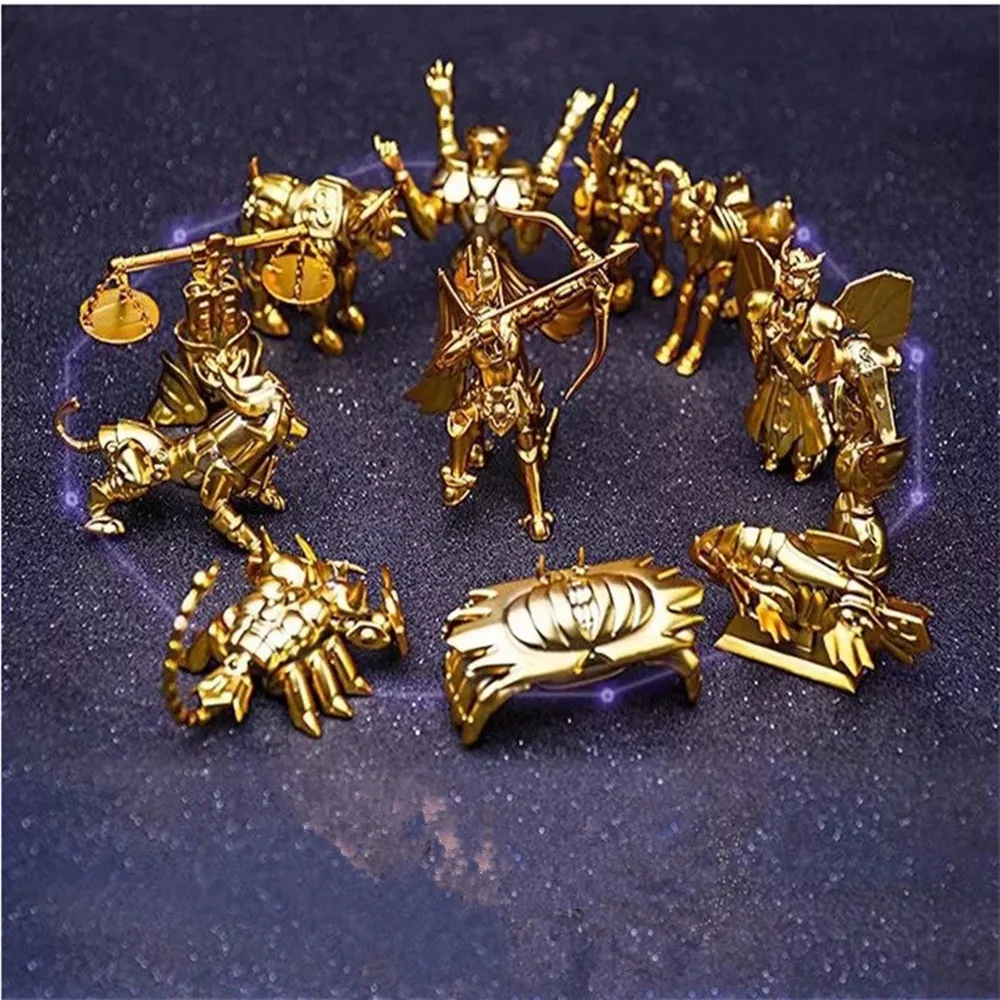 

Saint Seiya Gold Cloth Zodiac Aries Gemini Cancer Leo Virgo Libra Scorpio Sagittarius Aquarius Pisces PVC armor model 12pcs