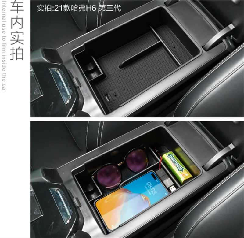 For GWM Accessories WEY COFFEE 01 HAVAL NEW H6/M6 2021 Car Styling Central Storage Box Pallet Armrest Container Box Cover ABS