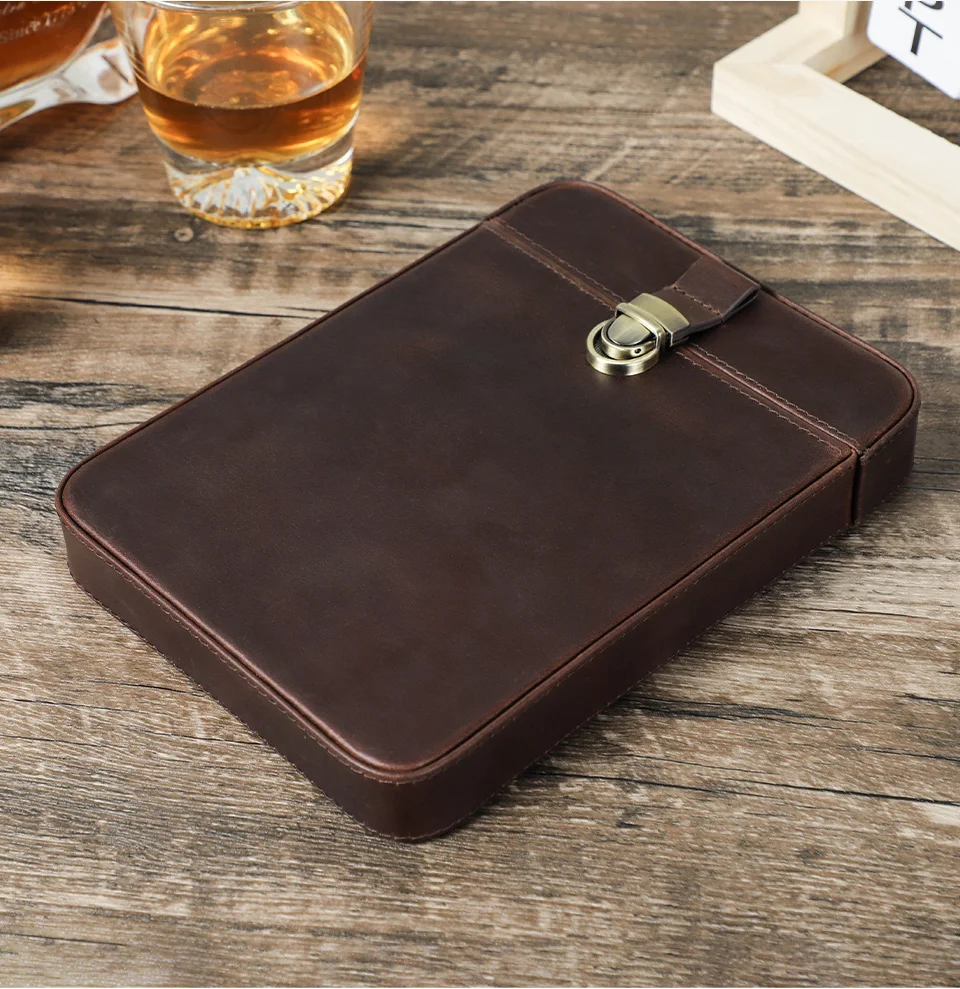 Luxus Echtes Leder Tragbare Zigarre Fall Holster Reise Humidor 3/6 Halter Zigarre Lagerung Tasche Outdoor Vintage Rindsleder – Detail 2