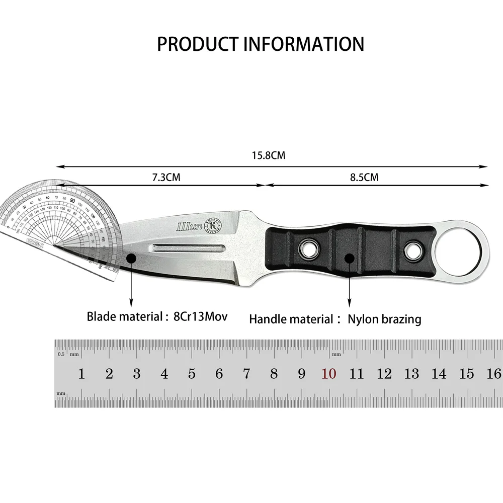 Military Toor Specter Phantom Fishing Fixed Knife D2 Blade G10 Handle Portable Tactical Knives EDC Tool with Kydex Sheath