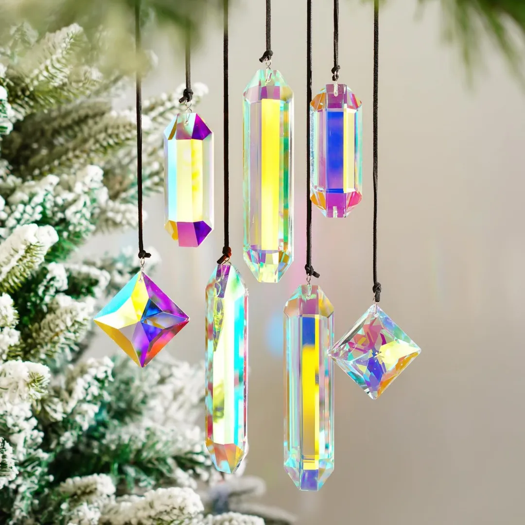 7Pcs/set Sun Catcher Window Prism Pendant, Crystal Rainbow Manufacturing Garden Hanging Ornament, Home, Garden Art Decoration