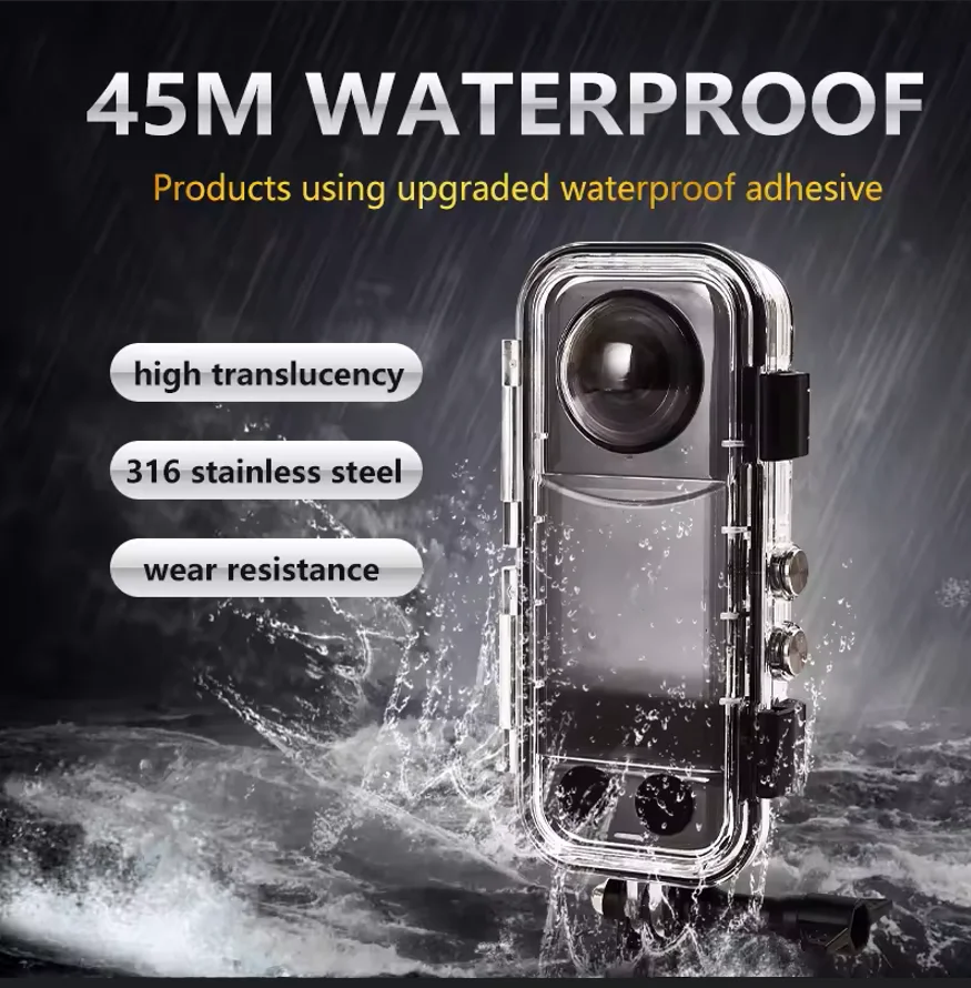 Wasserdichtes, unsichtbares Gehäuse für Insta360 X3 X4 X5 X6, wasserdichte Schutzhülle, Unterwassergehäuse für Tauchgänge bis 40 m, Zubehör für Insta 360 X5. – Detail 4