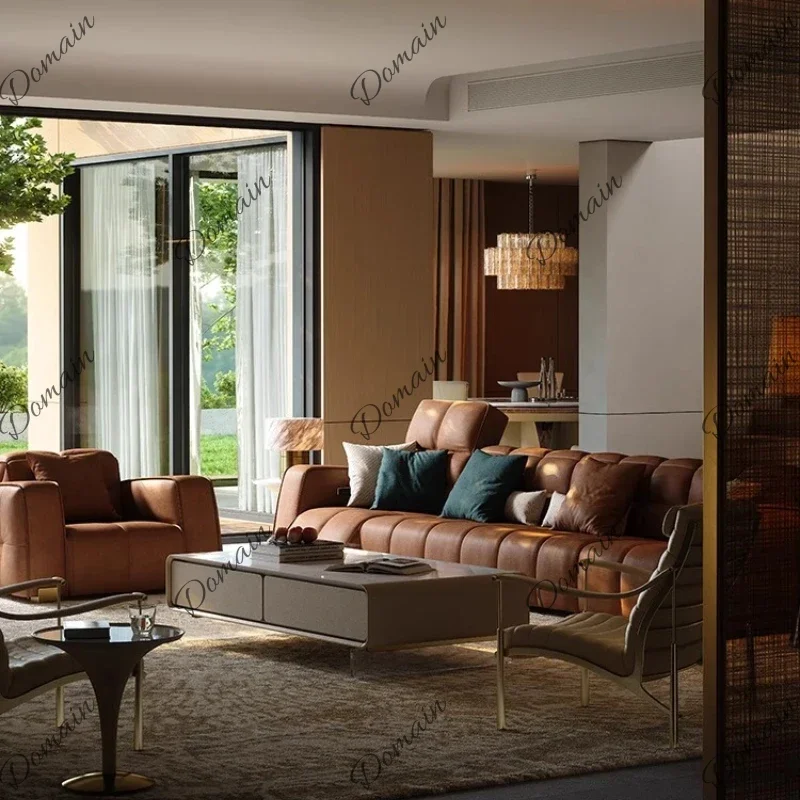 Aa  Creative Aesthetic Sofa Leather Office Irregular Floor Fashion Unique Interior Sofa Universal Waiting Muebles Salon Furnitur