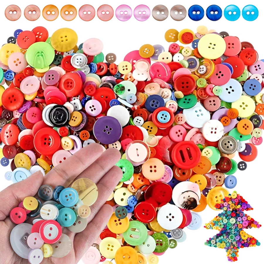 40/80 Stück 0,7-2,5cm Runde Plastikknöpfe für DIY-Basteleien Nähen Haushalt Nähzubehör Kleidungsdekoration Knöpfe