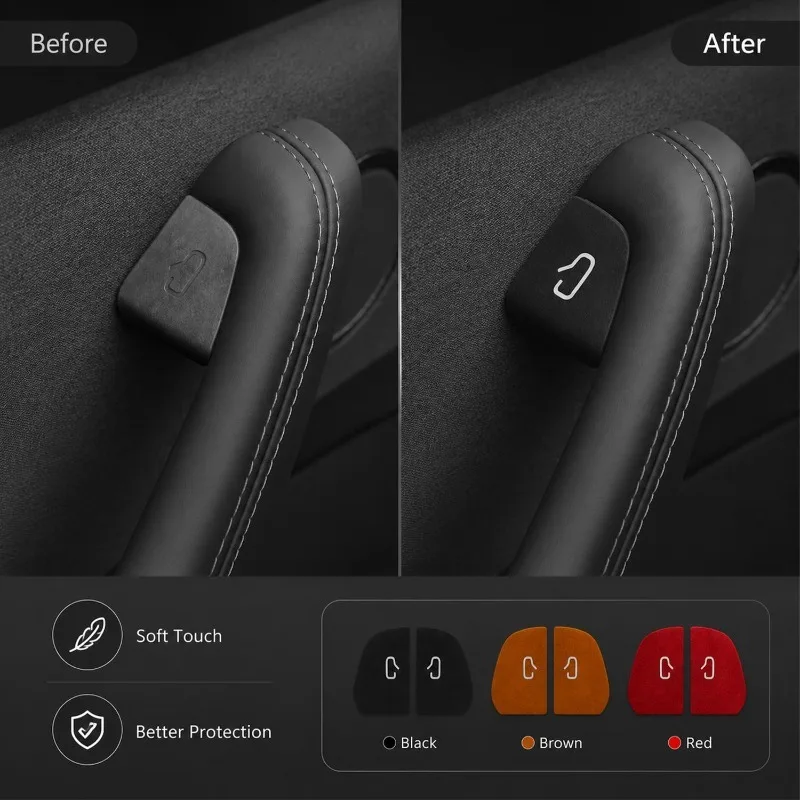 4pcs Car Armrest Window Lift Button Switch Decals Car Door Open Button Decals for Tesla Model Y Compatible with The Refreshed