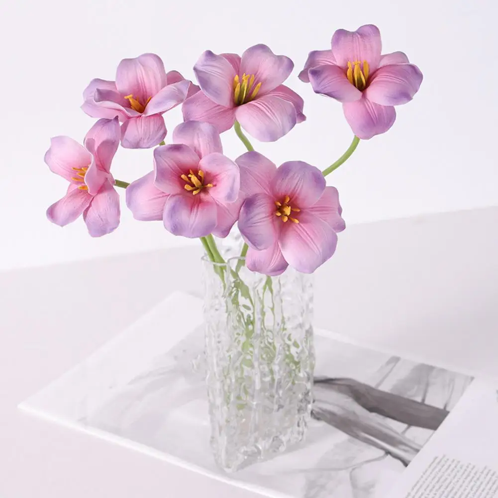Maintenance-free Artificial Tulips Faux Tulip Arrangement Realistic Simulated Tulips Bouquet with Bendable Stems for A