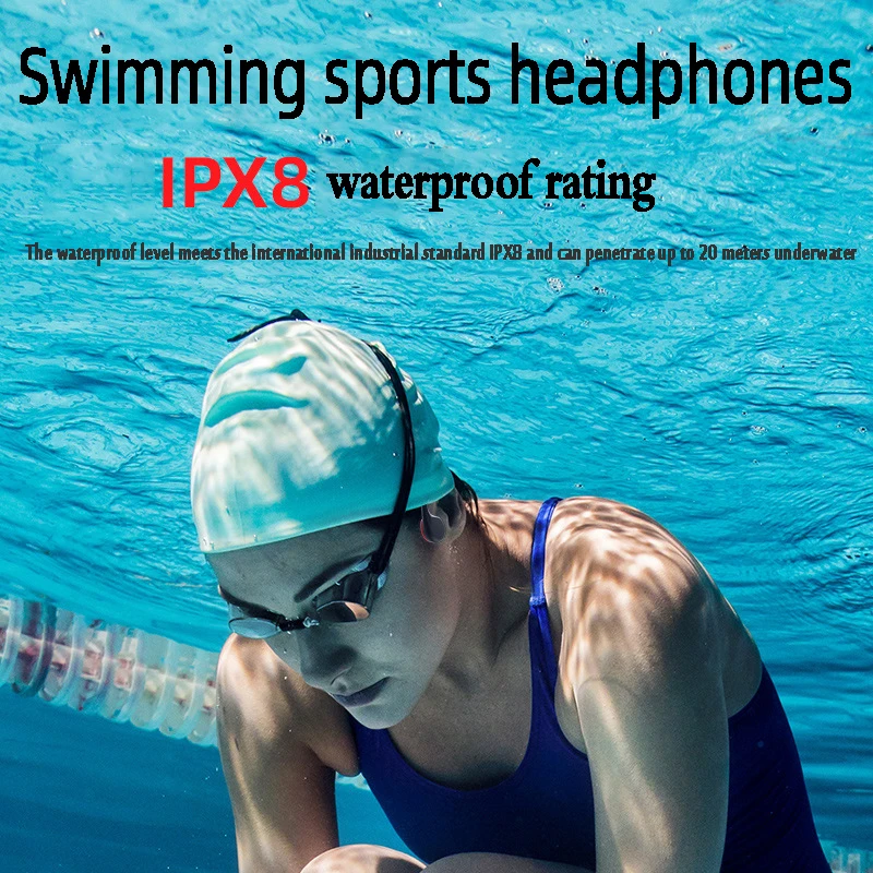 IPX8 Waterproof Bone Conduction Headphones Bluetooth 5.3 Wireless Swimming Hifi Headset 32GB MP3 Sport Handsfree With Mic Xiaomi