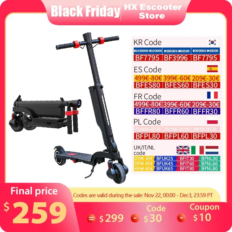 HX X6 Electric Scooter Adult 350W 7.5AH 36V 25KM/H Foldable Electric Kick E Scooter 5.5 inch Wheel EScooter For Adult Children