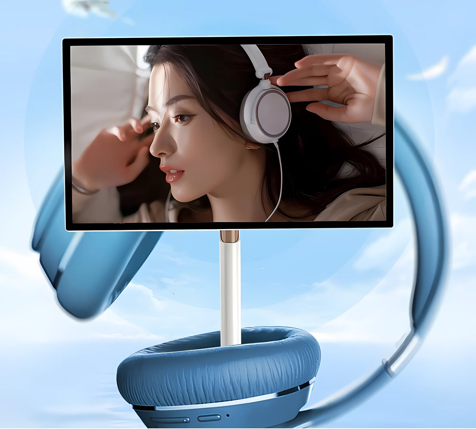 32인치 플로어 스탠딩 화이트 안드로이드 터치스크린 모바일 TV 수직 디스플레이 스탠드 TV Follow by Me 휴대용 32인치 스마트 TV