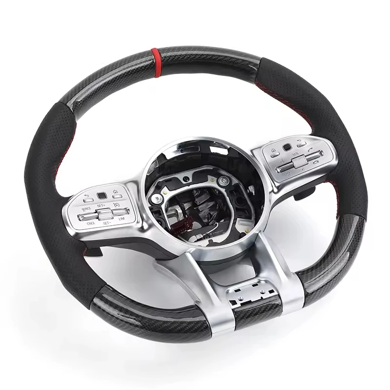 For 10-21year Mercedes-Benz AMG GT W205 W204 W177 W213 C63 E63 S63 CLA CLS W212 W213 Carbon Fiber Steering Wheel Car Accessories