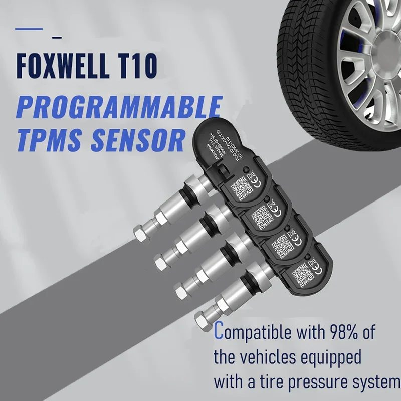 

4pcs Foxwell T10 Sensors for Foxwell T1000 / T2000 TPMS Tool Programming Change Sensor Tire Pressure Monitoring System Tester