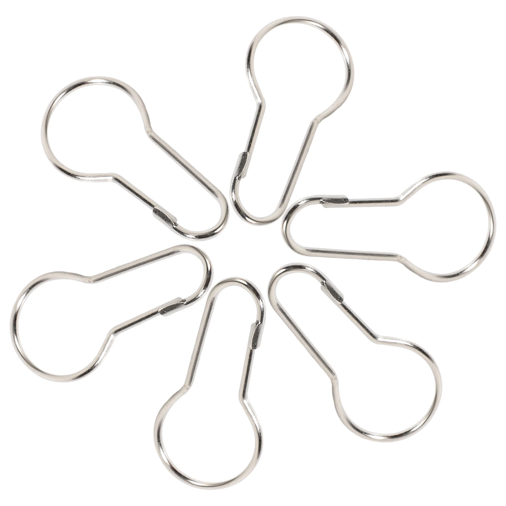 Lot of 100 iron Shower Curtain Hooks Rings Pear Clips