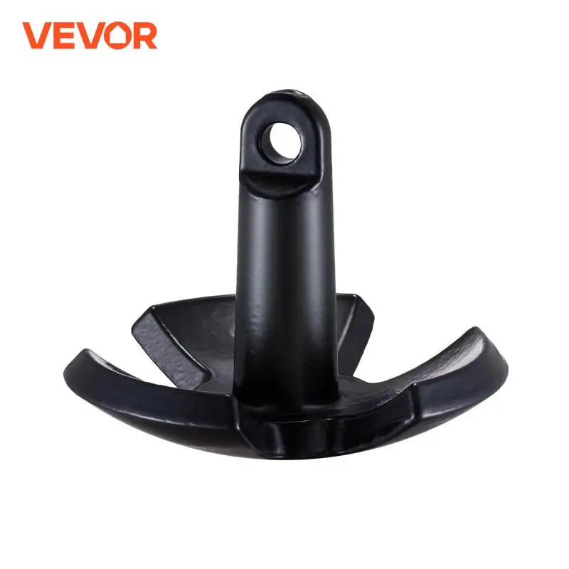 VEVOR River Anchor 12LBS Boat Anchor Cast Iron Black Vinyl-Coated with Shackle Marine Grade Mushroom Anchor for Boats Up To 10ft